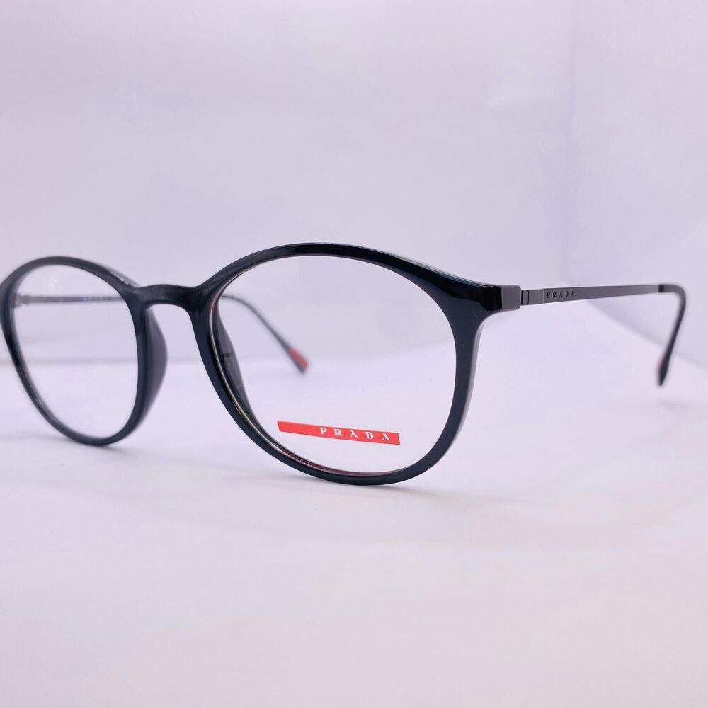Prada Eyeglasses Frames VPS 04H 1AB-1O1 51 [] 19 135 Gloss Black Rubber Tipped